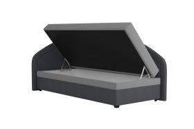 Válenda Rodrigo do levého rohu v rozměru 90x200 cm, v potahu Enjoy 23 Ash / Loft Grey, úložný prostor