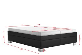 Dvoulůžko Nadia v rozměru 160x200 cm, v potahu Loft Black, rozměry