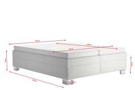 Dvoulůžko Nadia v rozměru 160x200 cm, v potahu Loft 1, rozměry