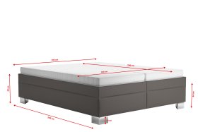 Dvoulůžko Nadia v rozměru 160x200 cm, v potahu Loft Coffee, rozměry