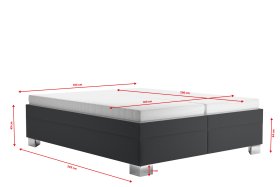 Dvoulůžko Nadia v rozměru 160x200 cm, v potahu Savoy 94, rozměry