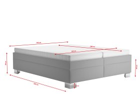 Dvoulůžko Nadia v rozměru 160x200 cm, v potahu Savoy 91 Silver, rozměry