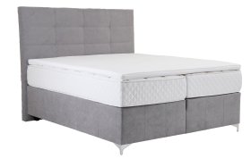 Boxspring Etna v rozměru 180x200 cm, v potahu Enjoy 21 Grey, s topperem