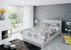 Dvoulůžko Venus v potahu Bravo 2 Nature, interiér