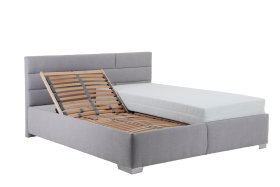 Dvoulůžko Tobago v rozměru 180x200 cm, v potahu Bravo 11 Silver, polohování hlavy