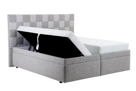 Boxspring Levit v rozměru 180x200 cm, v potahu Foster 18 a Foster 17, úložný prostor