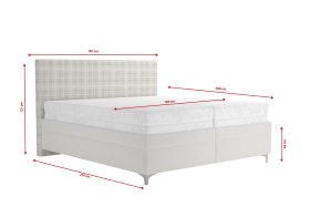 Dvoulůžko Sondra v rozměru 180x200 cm, v potahu Savoy 21 Cream a Valencia 376-18, rozměry