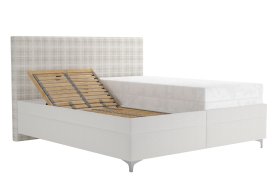 Dvoulůžko Sondra v rozměru 180x200 cm, v potahu Savoy 21 Cream a Valencia 376-18, polohování hlavy