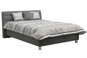 Jednolůžko Dexter v rozměru 140x200 cm, v potahu Salina 4005, s přehozem a polštářky 