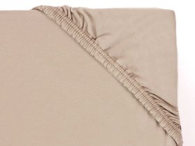 DeLuxe prostěradlo, světle hnědá barva, detail rohu
