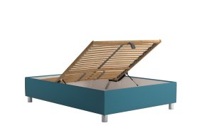 Válenda Neptun v rozměru 140x200 cm, v potahu Trinity 13 Azur, úložný prostor