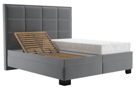 Dvoulůžko Sabrina v rozměru 180x200 cm, v potahu Tiffany 18 Anthra, polohování hlavy