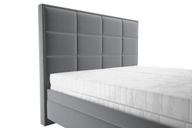 Dvoulůžko Sabrina v rozměru 180x200 cm, v potahu Tiffany 18 Anthra, detail čela