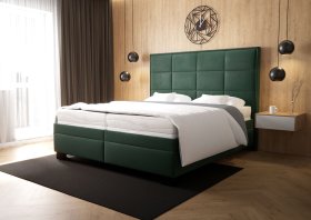 Dvoulůžko Sabrina v rozměru 180x200 cm, v potahu Tiffany 10 DK Green, interiér