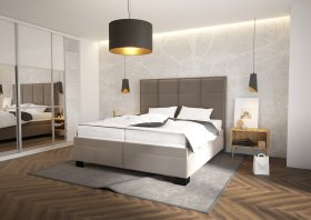 Dvoulůžko Sabrina v rozměru 180x200 cm, v potahu Tiffany 29 Taupe, interiér