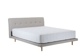 Dvoulůžko Darja v rozměru 180x200 cm, v šedé eco kůži, s matrací