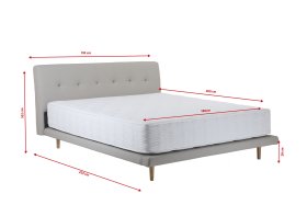 Dvoulůžko Darja v rozměru 180x200 cm, v šedé eco kůži, rozměry