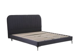 Dvoulůžko Sanela v rozměru 180x200 cm, v šedočerném potahu, bez matrace