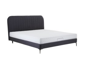 Dvoulůžko Sanela v rozměru 180x200 cm, v šedočerném potahu, s matrací