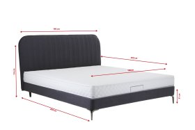 Dvoulůžko Sanela v rozměru 180x200 cm, v šedočerném potahu, rozměry