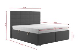 Dvoulůžko Bora v rozměru 180x200 cm, v potahu Aston 17, rozměry