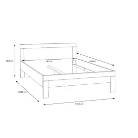 Postel Snore 140x200 cm, bílá, rozměry