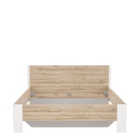 Postel Koya 160x200 cm, bílá, bělený dub, bez matrace