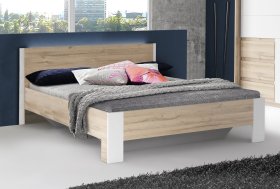 Postel Koya 160x200 cm, bílá, bělený dub, interiér