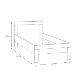 Postel Snore 90x200 cm, bílá, rozměry
