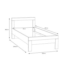 Postel Snore 90x200 cm, bílá, rozměry