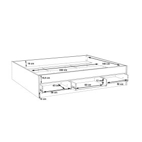 Postel Vaur 160x200 cm, dub sonoma, rozměry