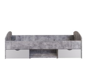 Postel Luvo 90x200 cm, šedá a bílá, bez matrace