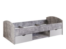 Postel Luvo 90x200 cm, šedá a bílá, bez matrace