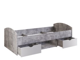 Postel Luvo 90x200 cm, šedá a bílá, bez matrace