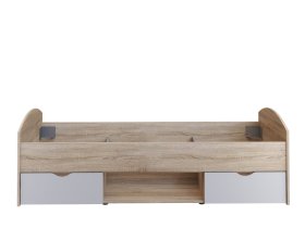 Postel Luvo 90x200 cm, dub sonoma a bílá, bez matrace