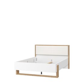 Postel Fred 140x200 cm bílá a dub, bez matrace