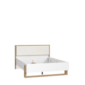 Postel Fred 140x200 cm bílá a dub, bez matrace