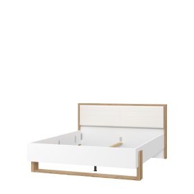 Postel Fred 160x200 cm bílá a dub, bez matrace