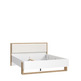 Postel Fred 160x200 cm bílá a dub, bez matrace