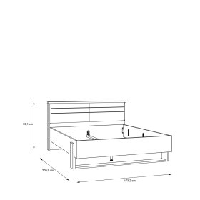 Postel Fred 160x200 cm bílá a dub, rozměry