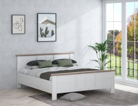Postel Ilsa 180x200 cm, bílá a dub bělený, interiér