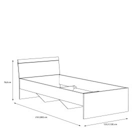 Postel Arko 120x200 cm, dub sonoma a bílá, rozměry