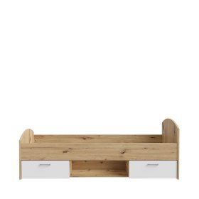 Postel Kul 90x200 cm, dub artisan a bílá, bez matrace