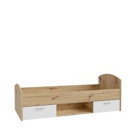 Postel Kul 90x200 cm, dub artisan a bílá, bez matrace