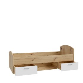 Postel Kul 90x200 cm, dub artisan a bílá, bez matrace