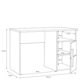 Psací stůl Arko, rozměry
