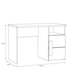 Psací stůl Arko, rozměry
