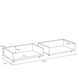 Šuplík pod postel Arko 120x200 cm, rozměry