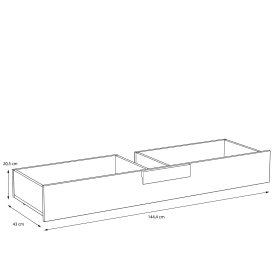 Šuplík pod postel Arko 120x200 cm, rozměry