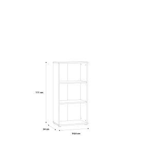 Knihovna Baur střední, úzká, bílá, rozměry